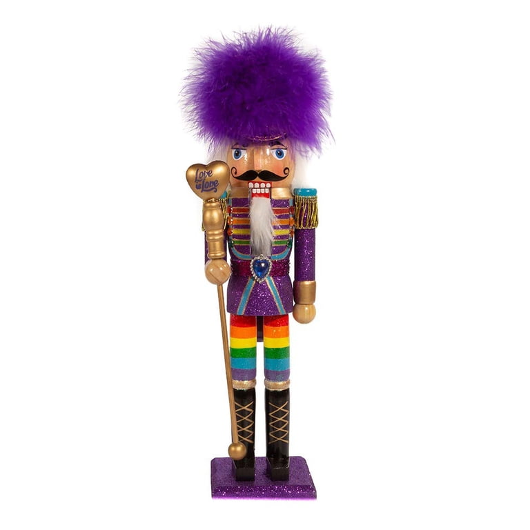Kurt S. Adler 18-Inch Hollywood Nutcracker – Red & Gold Glitter Soldier Design, Wood & Resin Holiday Decor