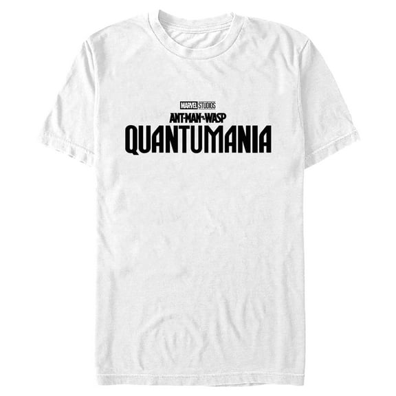 Men's Ant-Man and the Wasp: Quantumania Movie Logo Black  Graphic Tee White Medium