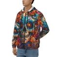 thumbnail image 3 of Kdxio Colorful Floral Skull A Print Men Hoodies Casual Hoodies for Men with Zip Pockets Full Zip Long Sleeve Sweatshirt Sports Hooded Jacket-3X-Large, 3 of 5
