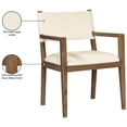 thumbnail image 3 of Bowery Hill Contemporary Cream Vegan Leather Dining Arm Chair, 3 of 9