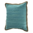 thumbnail image 6 of Ox Bay Ringo 20" x 20" Teal/Blue Jute Bordered Cotton Adult Decorative Throw Pillow Cover, 6 of 8