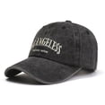 thumbnail image 2 of LxrBlank Los Angeles Embroidered Baseball Cap Men Women Letter Print Hop Trucker Hat Adjustable Sun Cap One Size, 2 of 7