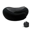 thumbnail image 1 of Almohada de viaje con soporte para el cuello y reposacabezas ergonómico, funda extraíble, almohada suave para el cuello y reposacabezas para el hogar, Negro, 1 of 7