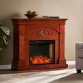 thumbnail image 3 of SEI Furniture Sicilian Smart Engineered Wood Electric Fireplace in Mahogany, 3 of 3