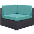 thumbnail image 2 of Corner Lounge Chair, Set of 2, Aqua Blue, Wicker Rattan, Outdoor Patio Balcony Cafe Bistro Garden Hospitality Restaurant, Modern Contemporary, HB36948, 2 of 4