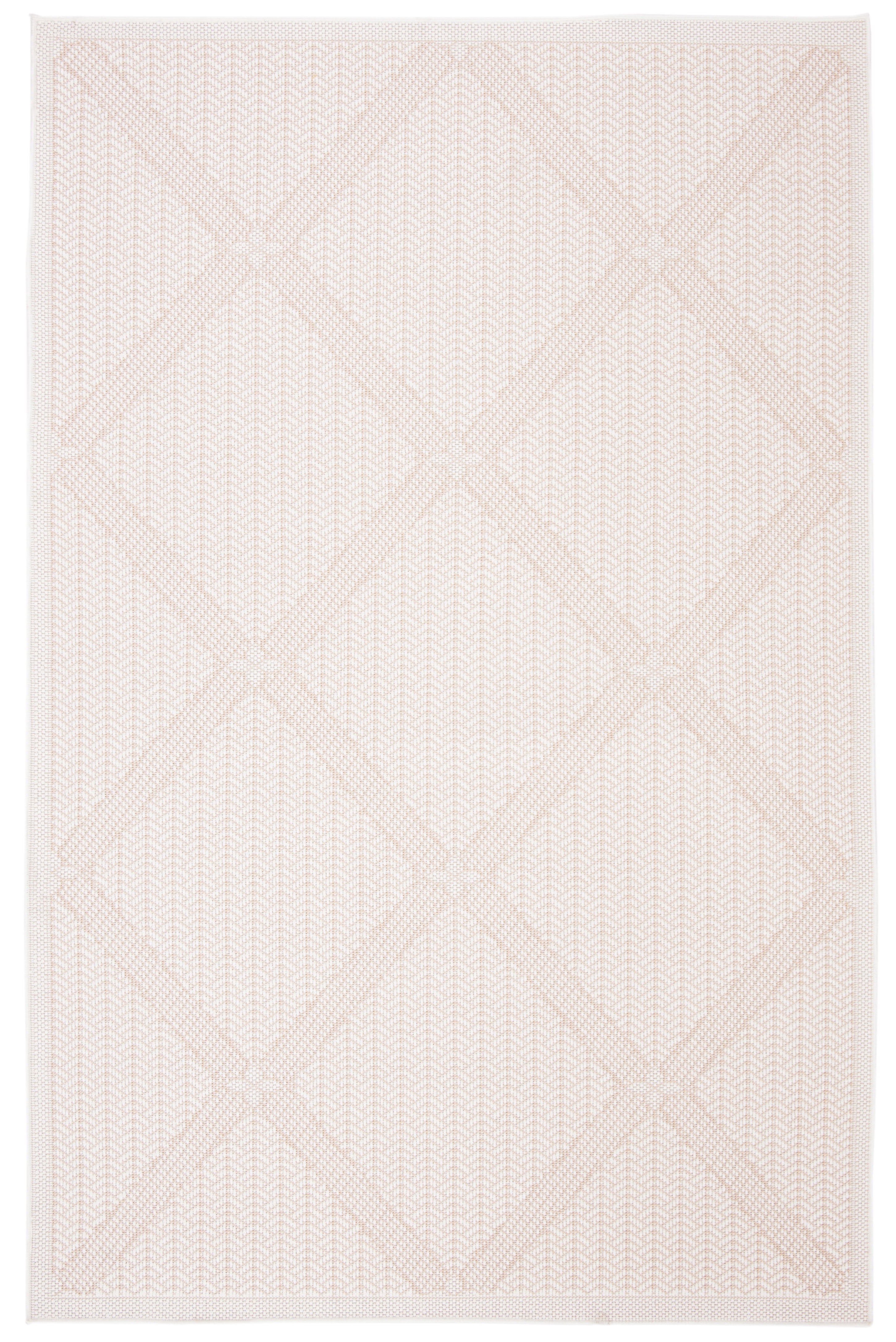 SAFAVIEH Machine Washable Rug Indoor/Outdoor Bermuda Collection - Bermuda Carleen Geometric Indoor/Outdoor Area Rug, Cream/Beige, 5'3" x 7'6"