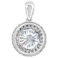thumbnail image 3 of Precious Stars 14K White Gold 9-mm Round-cut Cubic Zirconia Crown Halo Pendant - No Chain, Pendant Only, 3 of 5