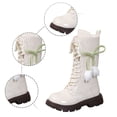 thumbnail image 6 of LYHao Fashion Autumn Children Girls Sports Shoes Flat Thick Bottom Non Slip Easy To Wear PU Upper Comfortable Boots ,Girls Boots Sizes 13.5 White(8-9 Years), 6 of 6