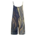 thumbnail image 7 of Summer Saving Wycnly Jumpsuits for Women Dressy Fashion Loose Baggy Spaghetti Strap Short Overalls Jumpsuits with Pocket Summer V-Neck Sleeveless Marbled Print Mini Trendy Rompers Dark Gray s, 7 of 7