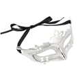 thumbnail image 1 of Unique Bargains 1 Pc Electroplated Half-face Party Mask Silver Tone Plastic, 1 of 5
