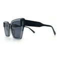 thumbnail image 6 of Womens Modish Squared Oversized Cat Eye Plastic Sunglasses Slate - Black, 6 of 8