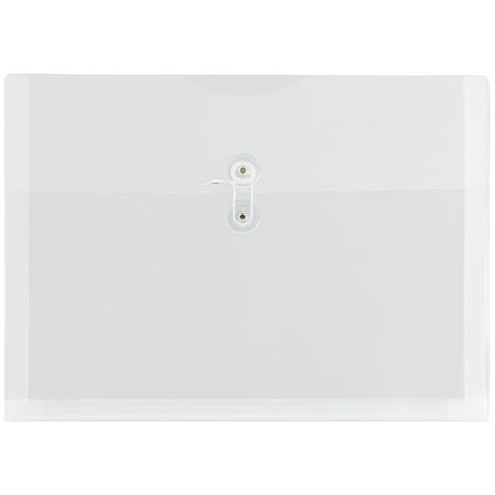 JAM PAPER Plastic Envelopes with Button & String Tie Closure - Letter ...