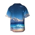 thumbnail image 5 of KLL Starry Night Ocean View Print Men's Shirt Short Sleeve Button Down Summer Cuba Beach Shirts- Medium, 5 of 5