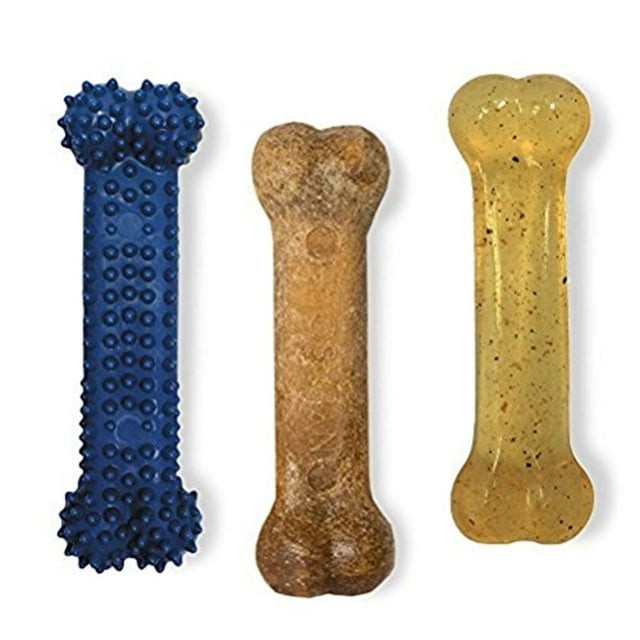 Tocino de pollo Dog Chew Bones Nylabone Flexi para perros pequeños, paquete de 3