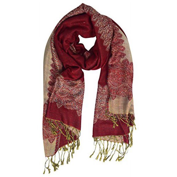 Peach Couture Stunning and Silky Soft Reversible Pashmina Braided Fringe