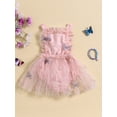 thumbnail image 2 of Bagilaanoe Newborn Baby Girl Summer Rompers Dress Butterfly Sleeveless Bodysuits 3M 6M 12M 18M 24M Infant Tulle Patchwork A-line Dresses, 2 of 9