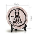 thumbnail image 4 of Signs ByLITA Circle Rest Room Wood Color Table Sign (5x5), 4 of 4