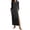 A747 Black, variant on Women's Casual Long Sleeve Maxi Dress Crew Neck A-Line Long T-Shirt Dress with Pockets Side Split Flowy Loose Fit Floor Length Sun Dress For Daily Wear