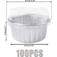 thumbnail image 2 of 100Pcs Aluminum Cups with Lids,5oz Disposable Ramekin Baking Cups Muffin Liners Mini Pie Pans Foil Cupcake Containers for Christmas Party Wedding,Silver, 2 of 4