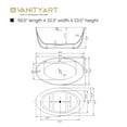 thumbnail image 3 of Vanity Art 59" x 32" Acrylic Freestanding Bathtub Contemporary Soaking Tub with Overflow and Pop-Up Drain, VA6834-M, 3 of 5