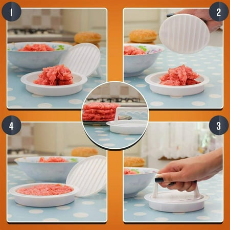 

Burger Press Food-Grade Plastic Hamburger Meat Beef Grill Burger Press Patty Maker Tool Round Shape Hamburger Press