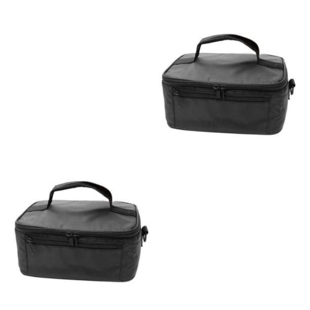 Ounissouiy Negro Lleve El Almuerzo Con Estilo Con Una Amplia Fiambrera Aislada Bolsa Térmica Para Nevera Portátil Conveniente Negro 30 × 20 × Negro 30×20×10cm 2Conjunto