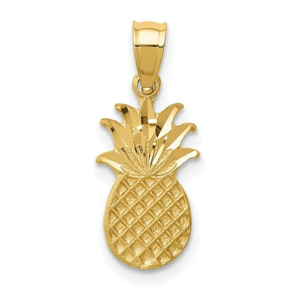 Auriga Fine Jewelry 14K Yellow Gold Brushed and Diamond-cut Pineapple Pendant for Women