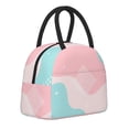 thumbnail image 2 of YFYANG Portable Waterproof Insulated Lunch Bag, Pastel Abstract Geometry Reusable Cooler Bag / Picnic Bag for Adults Teens, 2 of 9
