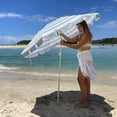 thumbnail image 3 of Sunnylife: Compact Beach Umbrella - La Palma Sage Stripe - UPF50 Fabric Sun Protection, 66x66x78", Shade Cover, Steel Pole, Carry Bag, Outdoor & Sand, 3 of 16