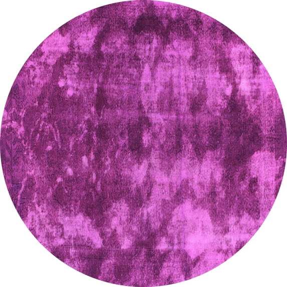 Ahgly Company Indoor Round Abstract Pink Modern Area Rugs, 3' Round