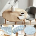 thumbnail image 3 of Round Fitted Tablecloth with Elastic Edge Design Table Cover Waterproof Stain-Resistant Wipeable Table Cloth Best for 38"-42" Round Tables Square Grid, 3 of 4