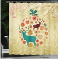 thumbnail image 4 of Ambesonne Christmas Shower Curtain, Reindeer in Winter, 69"Wx84"L, Beige, 4 of 5