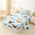 thumbnail image 2 of Homewish Kawaii Pet Dog Twin Sheets,Cute Animal Al Bedding,Blue,3pcs,1 Fitted Sheet and 1 Pillowcase, 2 of 6