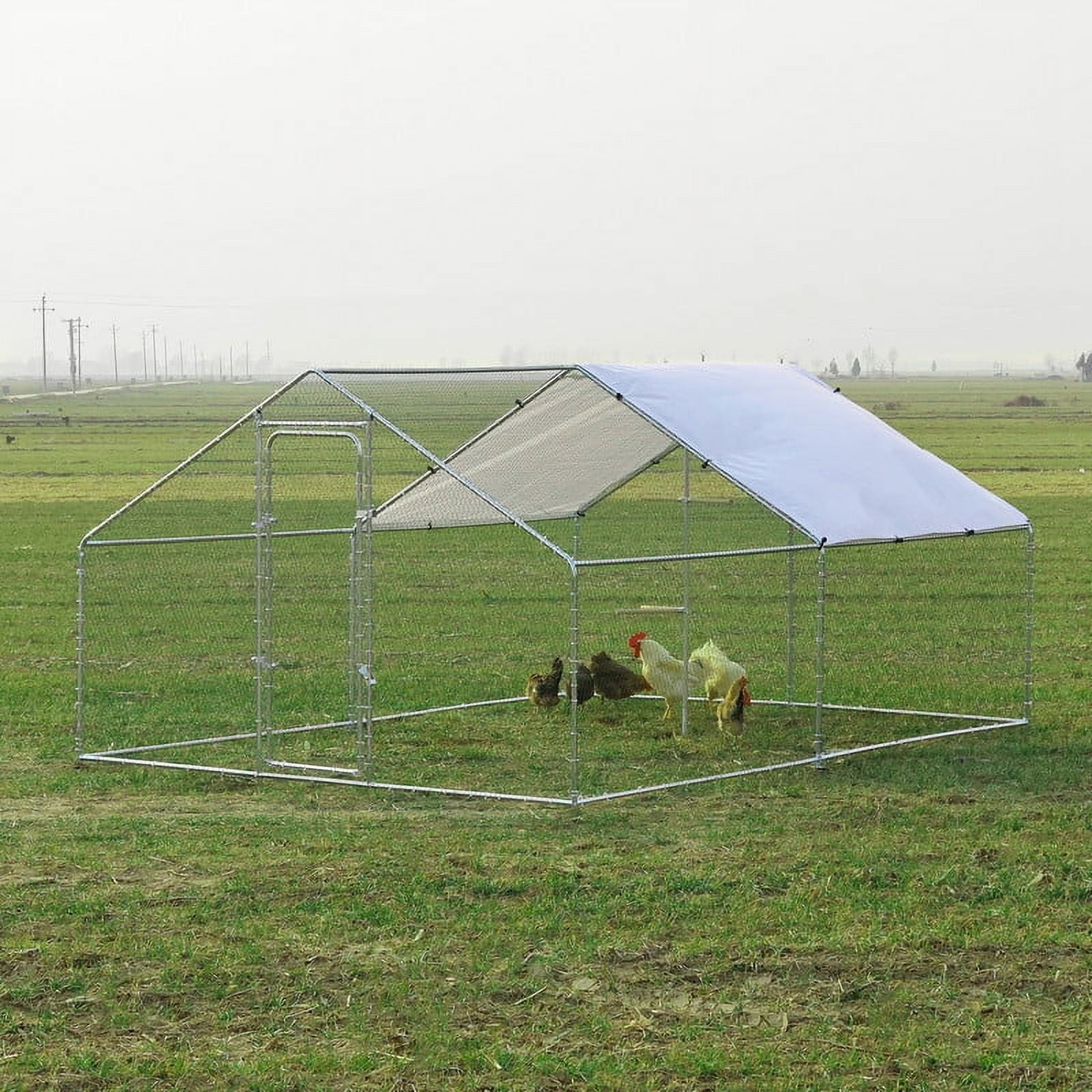 Walnest 13x10ft Large Metal Chicken Coop, Walk-in Chicken Run Coop, Outdoor Poultry Hen Cage,Waterproof and Anti-UV Cover Pet Playpen for Ducks, Chickens and Rabbits