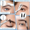 thumbnail image 2 of MORGLES Eyebrow Kit, 8 in 1 Eyebrow Trimmer Scissors, Tweezers for Women, Razor, Brush with Travel Bag, Tweezers Set for Women and Men, Professional Shaping Grooming Kit, 2 of 7