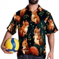 thumbnail image 4 of Squirrel Men's Short Sleeve Poplin Shirt - Casual Printed Button Down Short Summer Beach Shirts Unisex940, 4 of 6