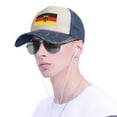 thumbnail image 5 of Deutschland Flag Baseball Cap Distressed Adjustable Vintage Cotton Denim Hat for Women Men, 5 of 7