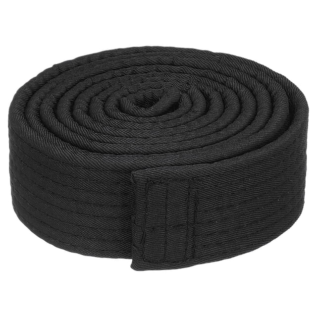 Cinturón de clasificación de taekwondo de poliéster Uxcell para practicantes negro 1.57"x5.9'