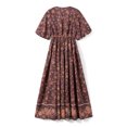 thumbnail image 4 of Lnzyyephy Women's Summer Long Beach Dress Short Sleeve Deep V Neck Boho Floral Party Dress, 4 of 7