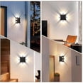 thumbnail image 4 of Modern 8W COB LED Indoor Outdoor Wall Light, IP65 Waterproof Aluminum Wall Lamp, 3000K Warm White Light for Garden Corridor Bedroom, Black, 4 of 5