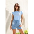 thumbnail image 5 of Blusa sin mangas André Badi celeste con cuello redondo y estampado frontal con brillos, 5 of 5