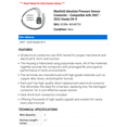 thumbnail image 2 of Manifold Absolute Pressure Sensor Connector - Compatible with 2007 - 2022 Honda CR-V 2008 2009 2010 2011 2012 2013 2014 2015 2016 2017 2018 2019 2020 2021, 2 of 2