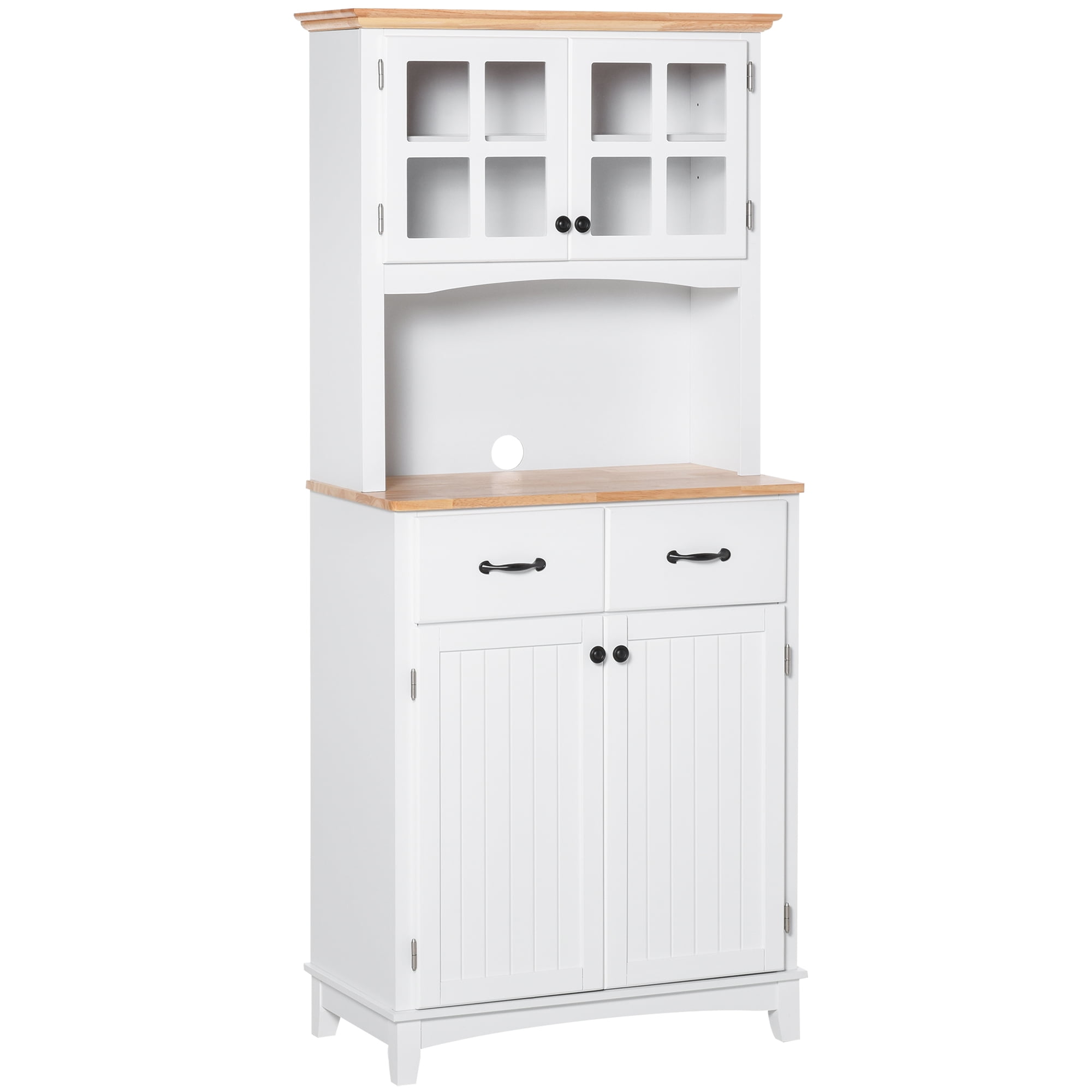 HOMCOM 67''H Traditional Freestanding Kitchen Pantry Cabinet Cupboard ...