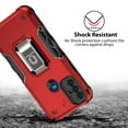 thumbnail image 6 of TJS for Motorola Moto G Play 2023 / Moto G Pure (2021) / G Power 2022 Phone Case, with Tempered Glass Screen Protector, [Military Grade] Heavy Duty Magnetic Support Ring Kickstand Cover (Red), 6 of 9