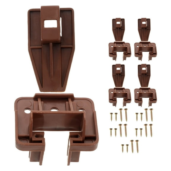 WORGEOUS 5 Sets Plastic Drawer Slide Replacement Kit For Dressers Center Mount Track Guide For Nightstands Drawer Glide And Track Repair Parts For Furniture Brown