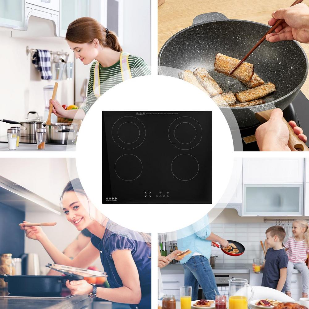 ZHON Electric Stovetop 4 Burners Induction Cooker Countertop Stove Top Kitchen Stove Touch Control 220-240V Electric Cook Top for Stone Pot Bibimbap handsome