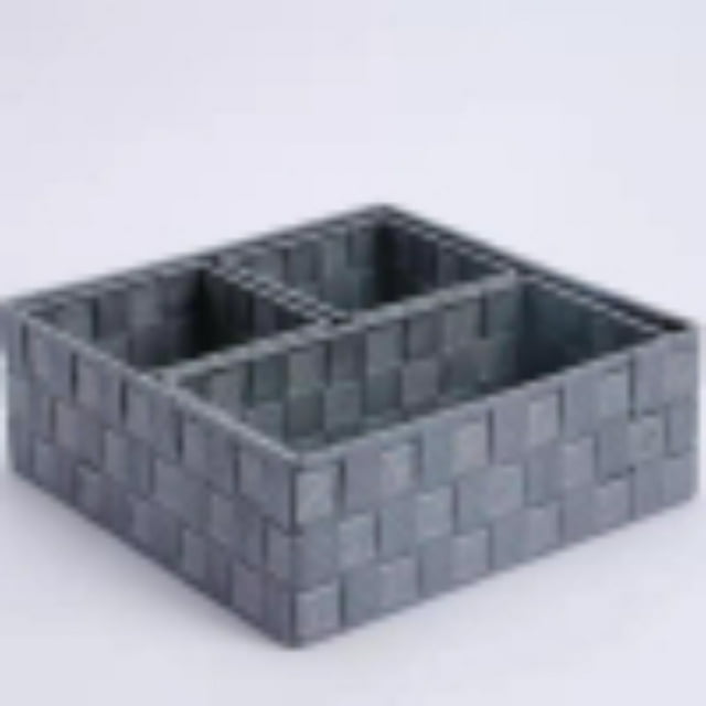 Dsseng Woven Storage Baskets for Organizing Small Black Baskets Cube Bin Container Tote Organizer Divider for Drawer Closet Shelf Dresser Set of 4