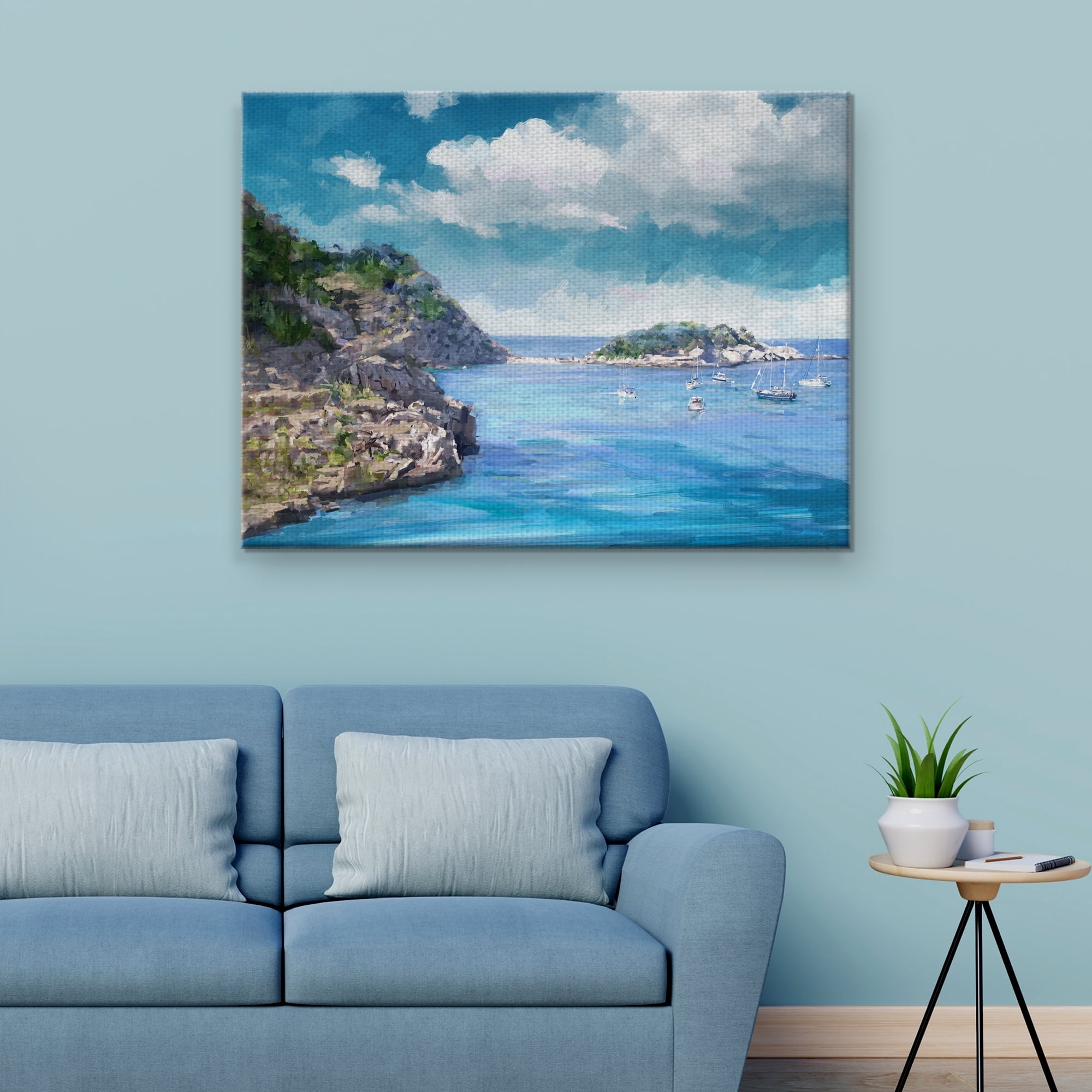 Harbor Blues by Studio Arts Canvas Art Print