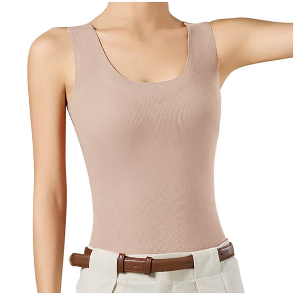 Women's Thermal Underwear Top Thickened Warm Vest with Built-in Bra for Cold Weather and Comfort