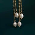 thumbnail image 2 of K-KED Fashion Simple 7-8mm FreshWater Cultured Rice Pearl Tassel Dangle Earrings, 2 of 4